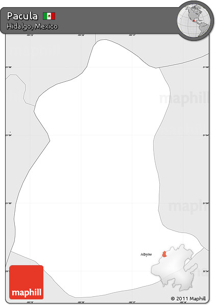 Silver Style Simple Map of Pacula