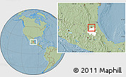 Savanna Style Location Map of Pisaflores, highlighted parent region, hill shading