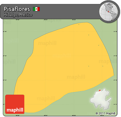 Savanna Style Simple Map of Pisaflores, single color outside