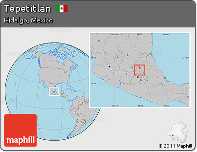 Gray Location Map of Tepetitlan
