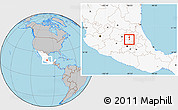 Gray Location Map of Tepetitlan, highlighted country