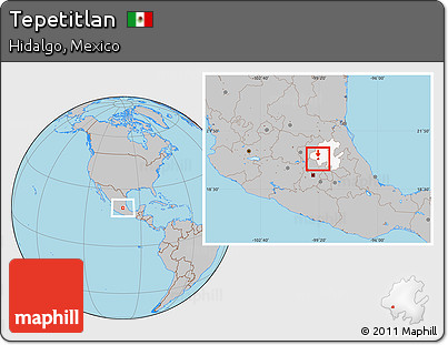 Gray Location Map of Tepetitlan, highlighted parent region