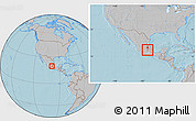 Gray Location Map of Tizayuca, within the entire country, hill shading