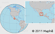 Gray Location Map of Tizayuca, within the entire country