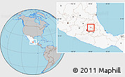 Gray Location Map of Tizayuca, highlighted country
