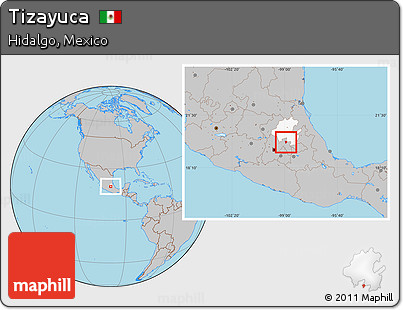 Gray Location Map of Tizayuca, highlighted parent region