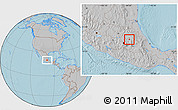 Gray Location Map of Tizayuca, hill shading