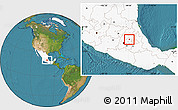 Satellite Location Map of Tizayuca, highlighted country