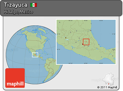 Savanna Style Location Map of Tizayuca