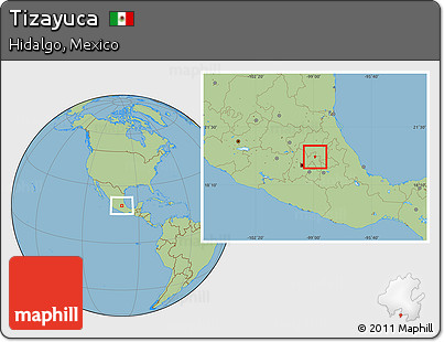 Savanna Style Location Map of Tizayuca
