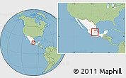 Savanna Style Location Map of Tizayuca, highlighted country, within the entire country