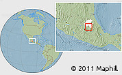 Savanna Style Location Map of Tizayuca, highlighted parent region, hill shading