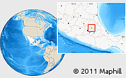 Shaded Relief Location Map of Tizayuca, highlighted country