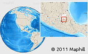 Shaded Relief Location Map of Tizayuca, highlighted parent region