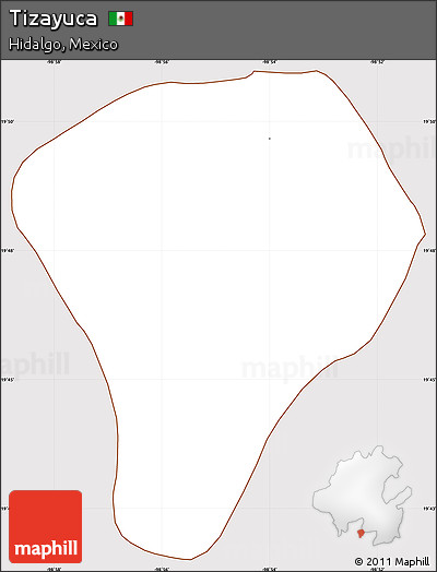 Classic Style Simple Map of Tizayuca, cropped outside