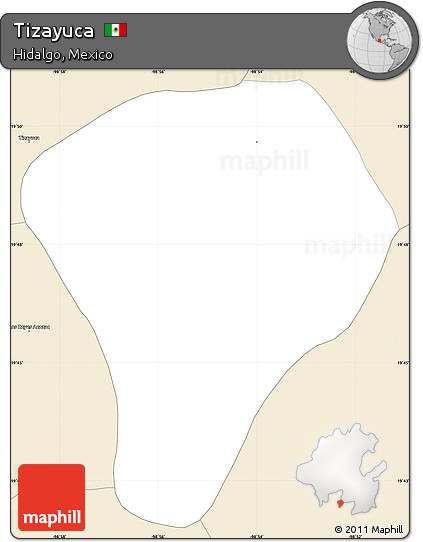 Classic Style Simple Map of Tizayuca