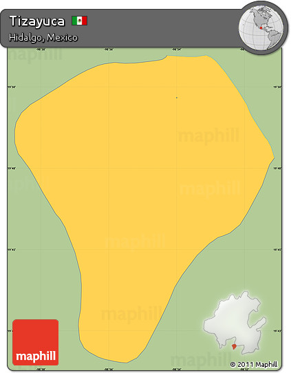 Savanna Style Simple Map of Tizayuca, single color outside