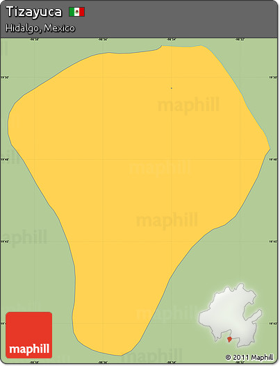 Savanna Style Simple Map of Tizayuca, single color outside