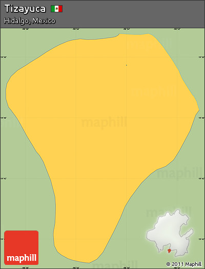 Savanna Style Simple Map of Tizayuca, single color outside