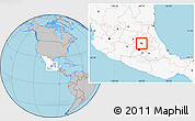 Gray Location Map of Tula de Allende, highlighted country