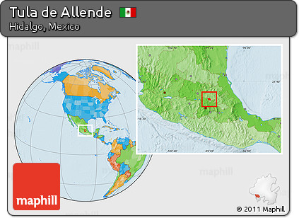 Political Location Map of Tula De Allende