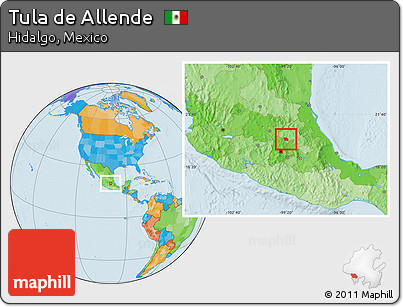 Political Location Map of Tula De Allende