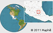 Satellite Location Map of Tula de Allende, highlighted country