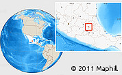 Shaded Relief Location Map of Tula de Allende, highlighted country