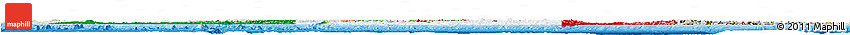 Flag Horizon Map of Mexico, shaded relief outside, bathymetry sea, flag centered