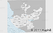 Gray 3D Map of Jalisco, single color outside