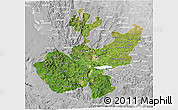 Satellite 3D Map of Jalisco, lighten, desaturated