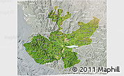 Satellite 3D Map of Jalisco, lighten, semi-desaturated