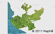 Satellite 3D Map of Jalisco, single color outside