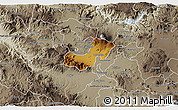 Physical 3D Map of Ahualulco de Mercado, semi-desaturated