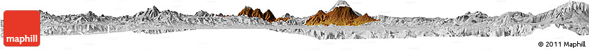 Physical Horizon Map of Ahualulco De Mercado, lighten, desaturated
