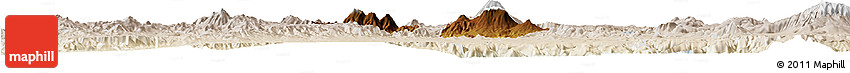 Physical Horizon Map of Ahualulco De Mercado, lighten