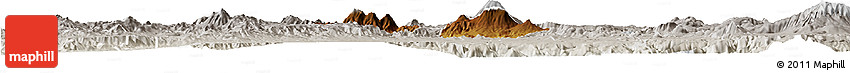 Physical Horizon Map of Ahualulco De Mercado, lighten, semi-desaturated