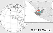 Blank Location Map of Ahualulco de Mercado, highlighted country, highlighted parent region