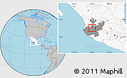 Gray Location Map of Ahualulco de Mercado, highlighted country, highlighted parent region