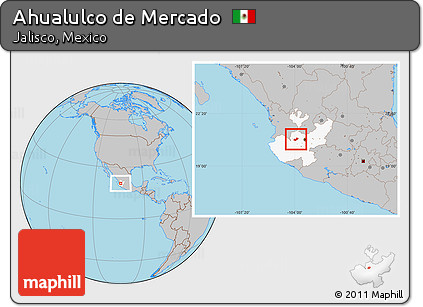 Gray Location Map of Ahualulco De Mercado, highlighted parent region