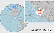 Gray Location Map of Ahualulco de Mercado, highlighted parent region, hill shading