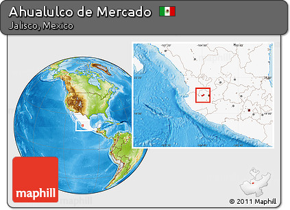Physical Location Map of Ahualulco De Mercado, highlighted country