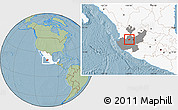 Savanna Style Location Map of Ahualulco de Mercado, highlighted country, highlighted parent region, hill shading