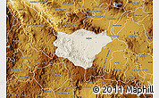 Shaded Relief Map of Ameca, physical outside
