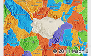 Shaded Relief Map of Ameca, political outside