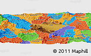 Physical Panoramic Map of Ameca, political outside
