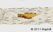 Physical Panoramic Map of Ameca, shaded relief outside