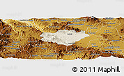 Shaded Relief Panoramic Map of Ameca, physical outside