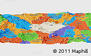 Shaded Relief Panoramic Map of Ameca, political outside