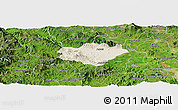 Shaded Relief Panoramic Map of Ameca, satellite outside